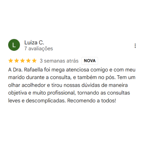 Depoimento Google Dra. Rafaella Castilho