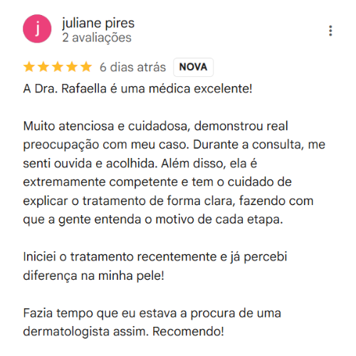 Depoimento Google Dra. Rafaella Castilho