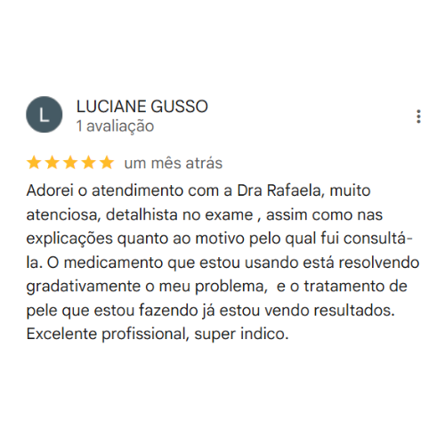 Depoimento Google Dra. Rafaella Castilho