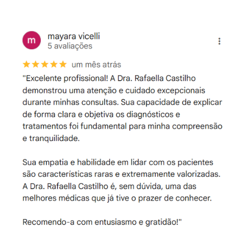 Depoimento Google Dra. Rafaella Castilho